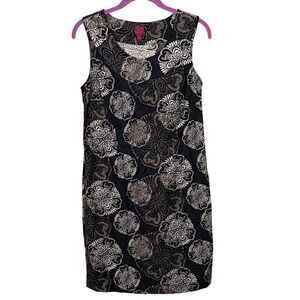 212 Collection Sleeveless Dress Size‎ 6 Black Floral Print Career Casual